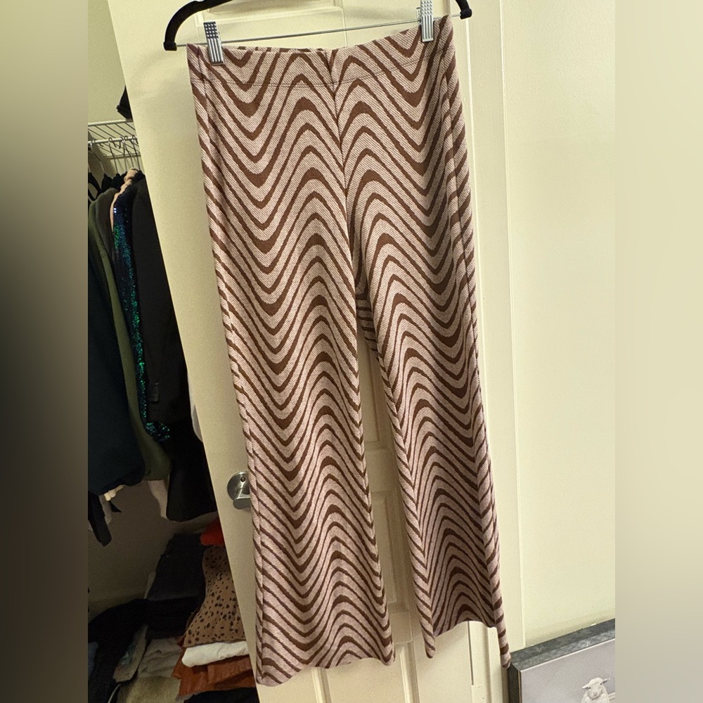 Urban Outfitters Wavy Stripe Maxi Skirt in Pink and Brown